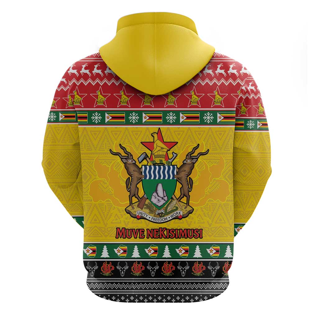 Zimbabwe Christmas Hoodie Coat Of Arms Muve neKisimusi LT15