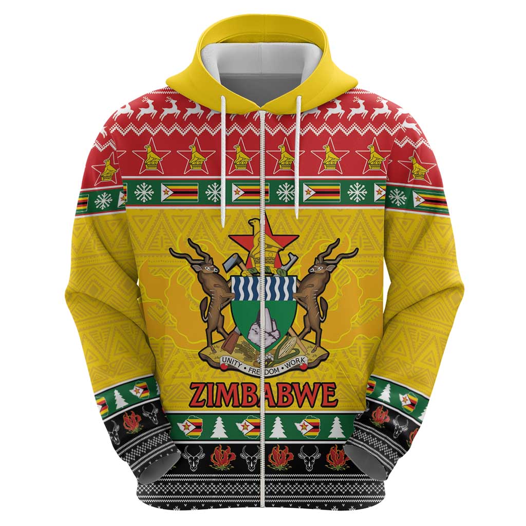 Zimbabwe Christmas Hoodie Coat Of Arms Muve neKisimusi LT15