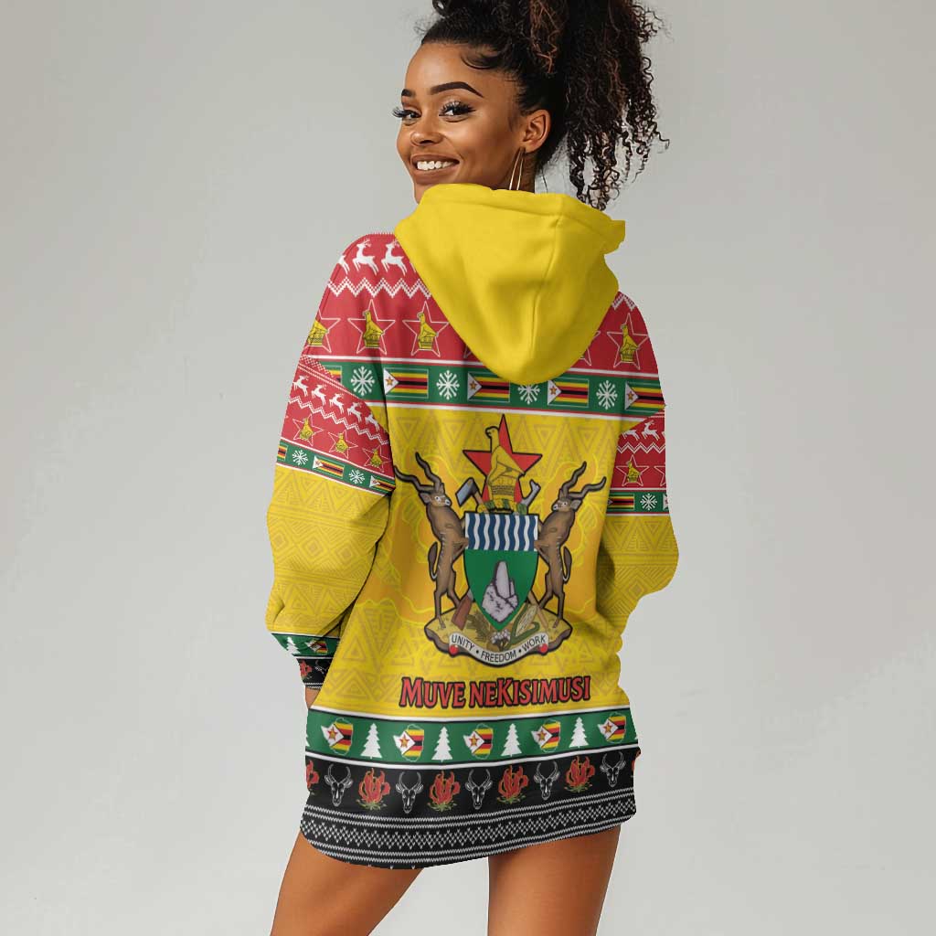 Afro Zimbabwe Christmas Hoodie Dress Coat Of Arms - African Pattern LT15