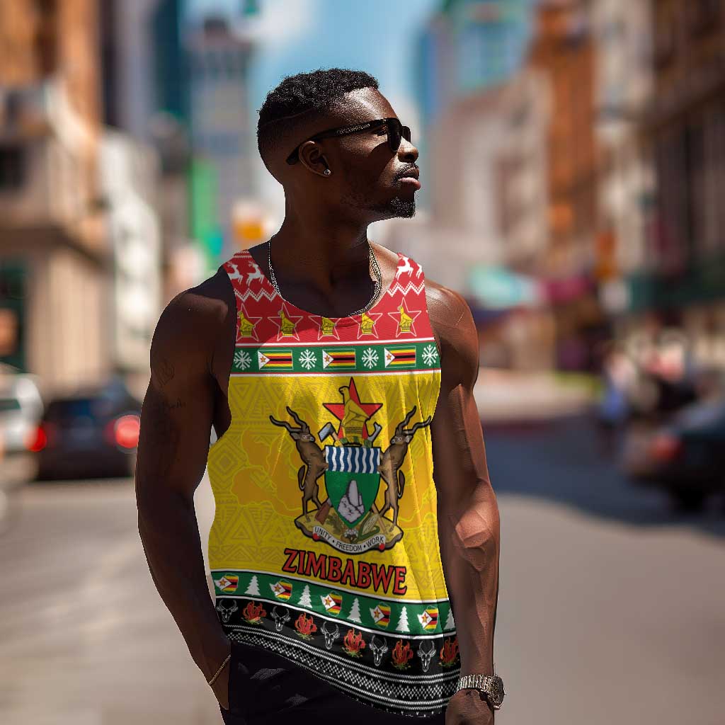 Afro Zimbabwe Christmas Men Tank Top Coat Of Arms - African Pattern LT15