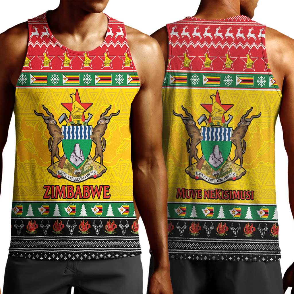 Afro Zimbabwe Christmas Men Tank Top Coat Of Arms - African Pattern LT15