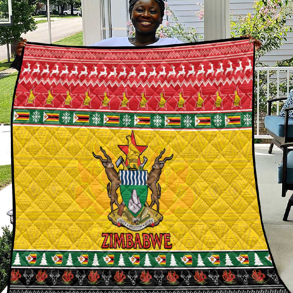 Afro Zimbabwe Christmas Quilt Coat Of Arms - African Pattern LT15