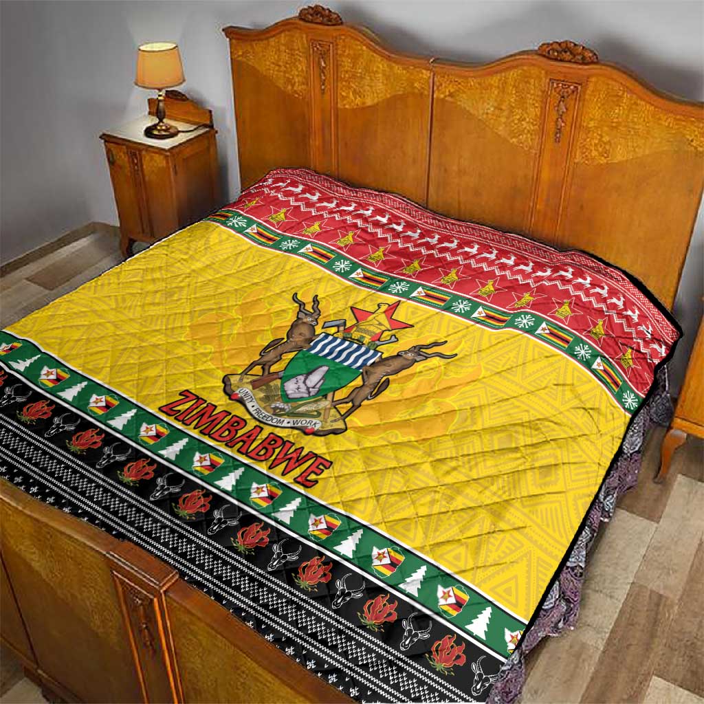Afro Zimbabwe Christmas Quilt Coat Of Arms - African Pattern LT15