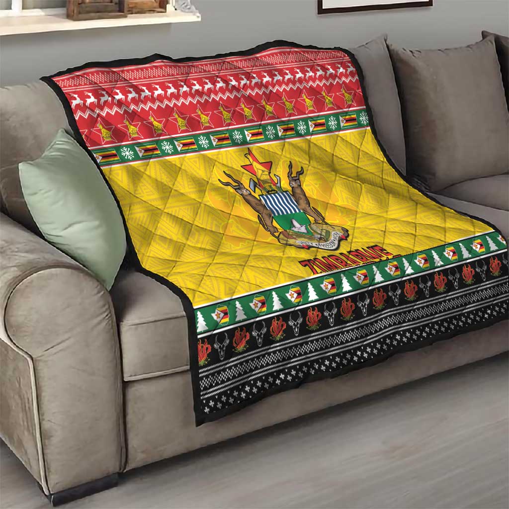 Afro Zimbabwe Christmas Quilt Coat Of Arms - African Pattern LT15