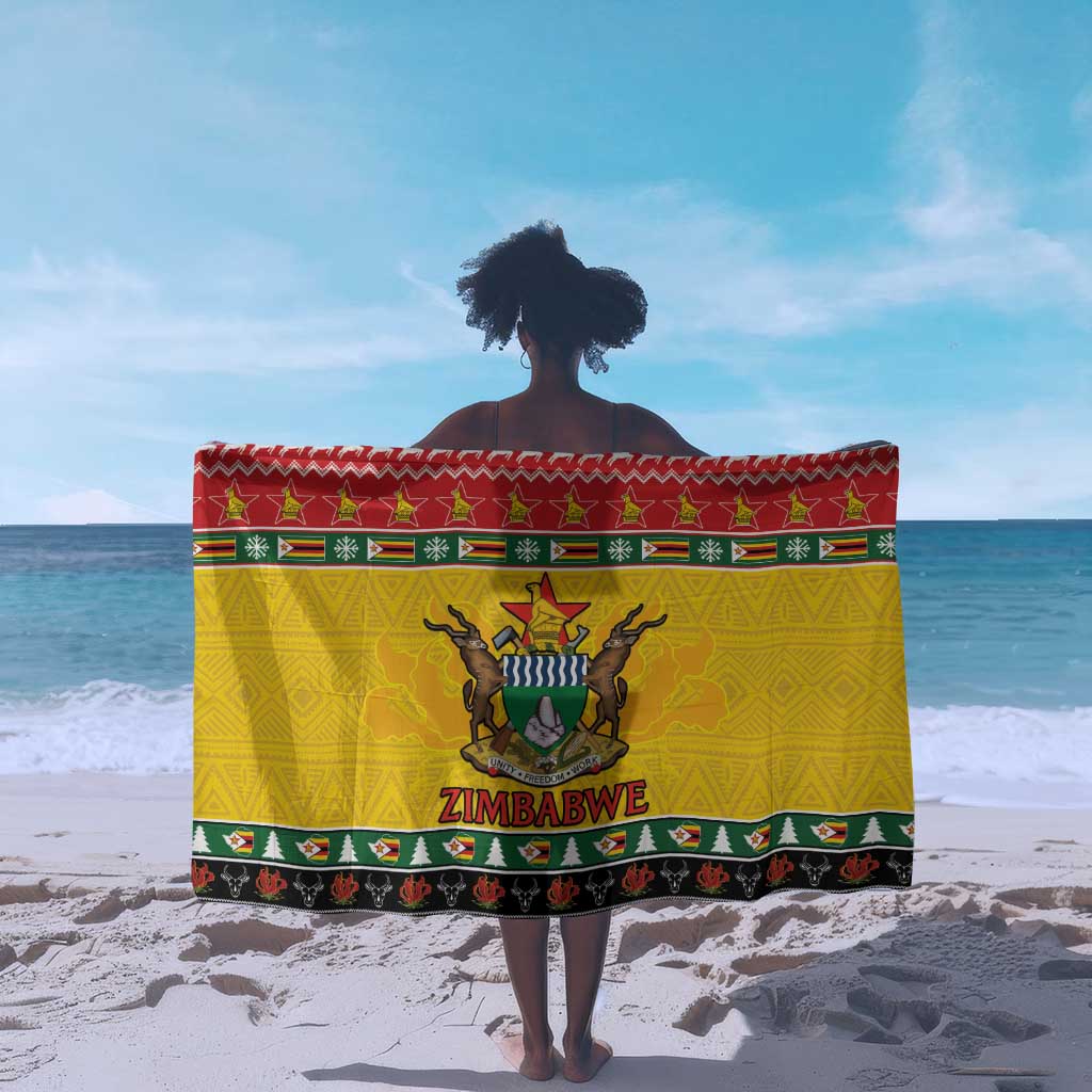 Afro Zimbabwe Christmas Sarong Coat Of Arms - African Pattern LT15