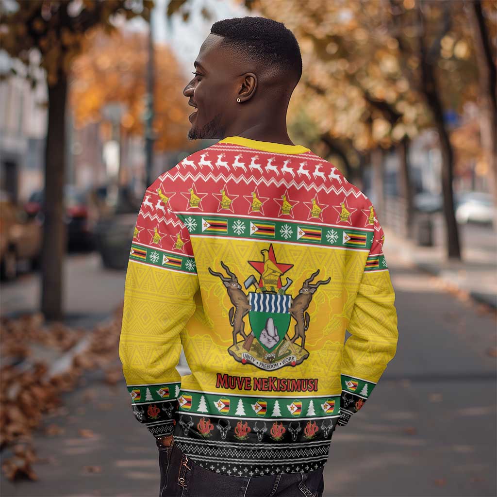 Afro Zimbabwe Christmas Sweatshirt Coat Of Arms - African Pattern LT15