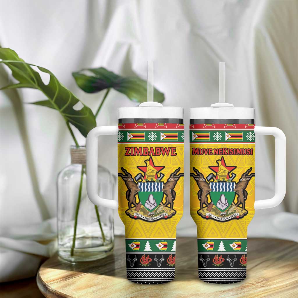 Afro Zimbabwe Christmas Tumbler With Handle Coat Of Arms - African Pattern LT15