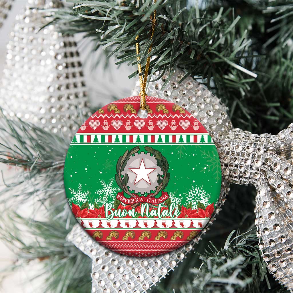 Italy Christmas Ceramic Ornament Coat Of Arms Buon Natale LT15