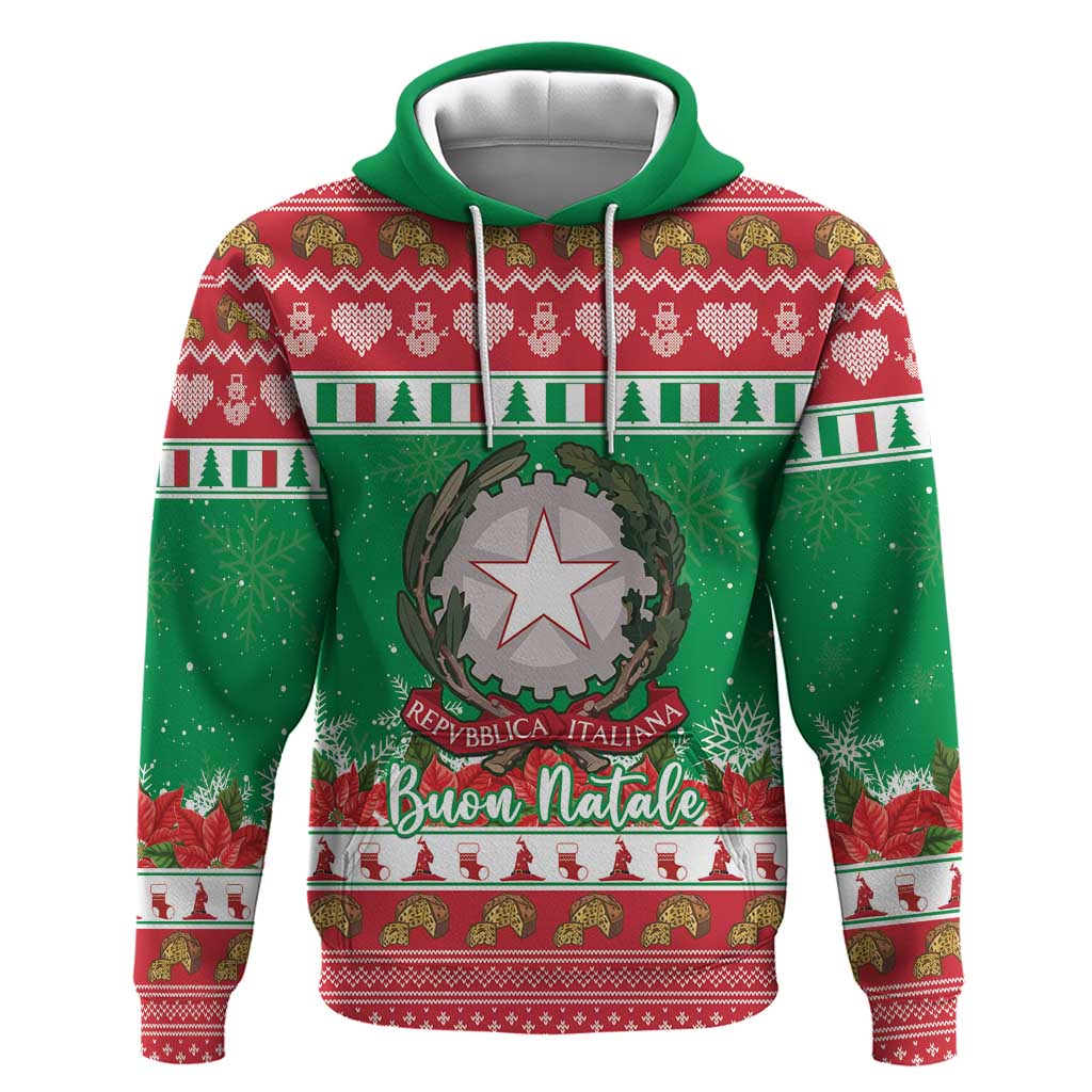 Italy Christmas Hoodie Coat Of Arms Buon Natale LT15