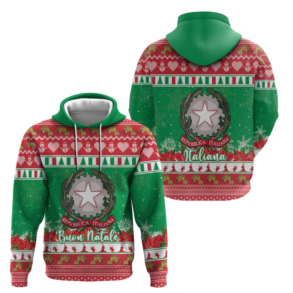 Italy Christmas Hoodie Coat Of Arms Buon Natale LT15