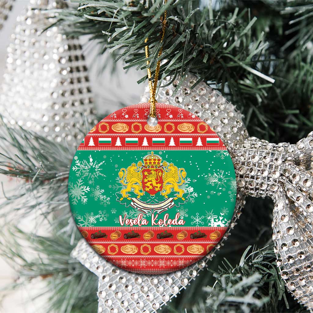 Bulgaria Christmas Ceramic Ornament Coat Of Arms Vesela Koleda LT15