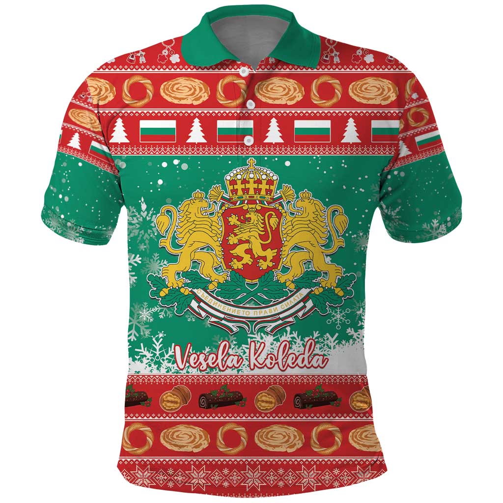 Bulgaria Christmas Polo Shirt Coat Of Arms Vesela Koleda LT15