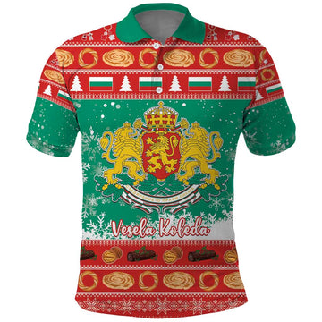 Bulgaria Christmas Polo Shirt Coat Of Arms Vesela Koleda LT15