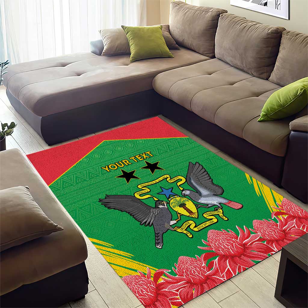 Personalized Afro Sao Tome and Principe Area Rug Coat Of Arms - African Pattern LT15