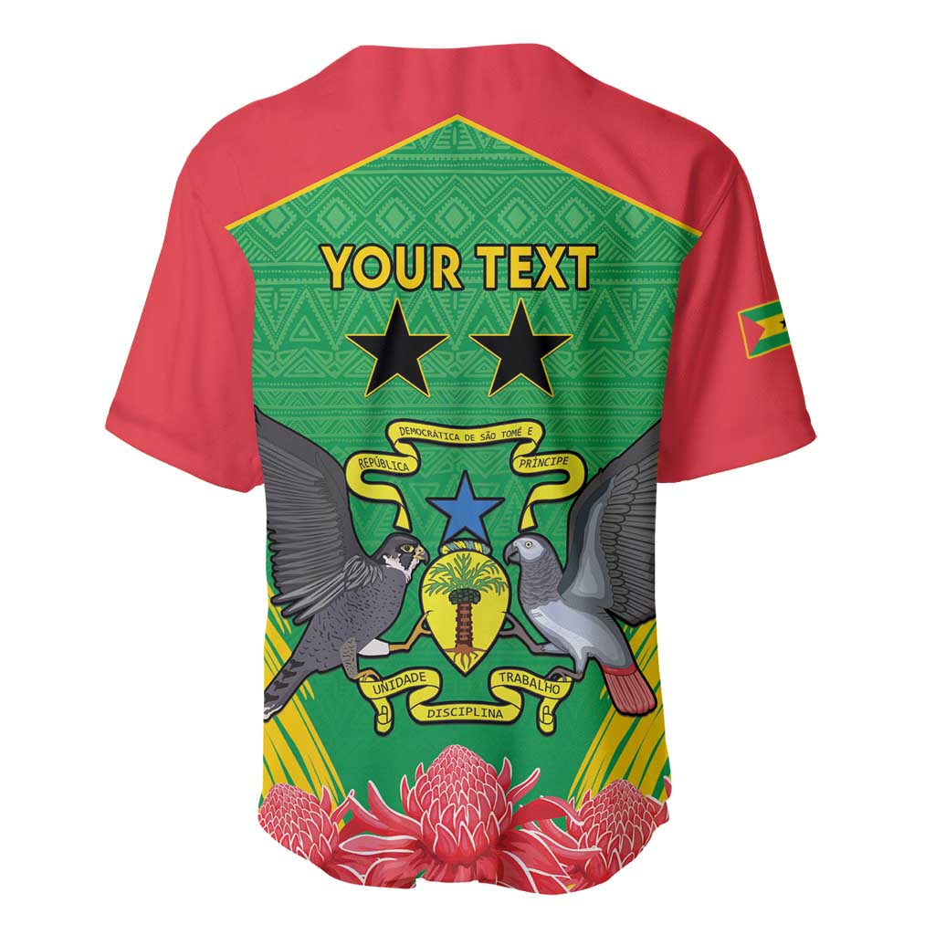 Personalized Afro Sao Tome and Principe Baseball Jersey Coat Of Arms - African Pattern LT15