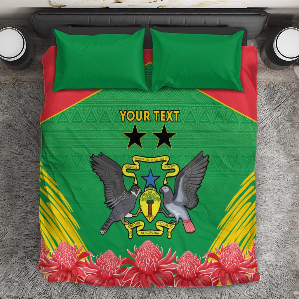 Personalized Afro Sao Tome and Principe Bedding Set Coat Of Arms - African Pattern LT15