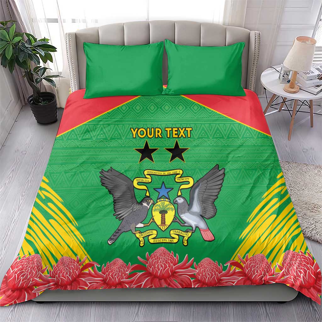 Personalized Afro Sao Tome and Principe Bedding Set Coat Of Arms - African Pattern LT15