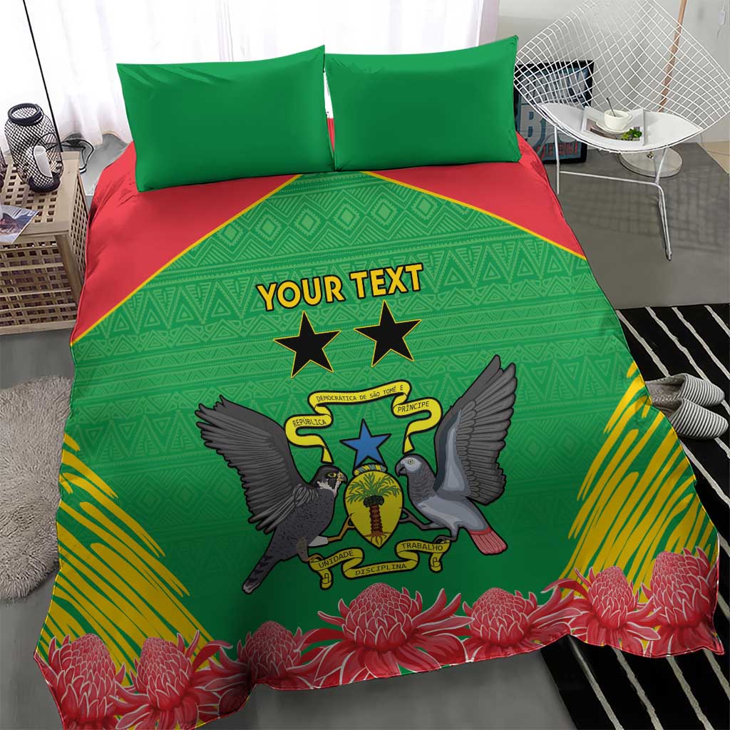 Personalized Afro Sao Tome and Principe Bedding Set Coat Of Arms - African Pattern LT15