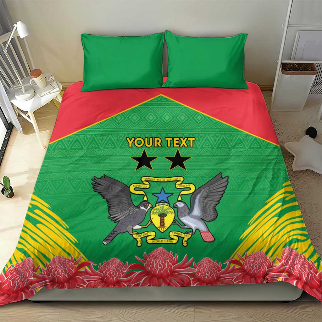 Personalized Afro Sao Tome and Principe Bedding Set Coat Of Arms - African Pattern LT15