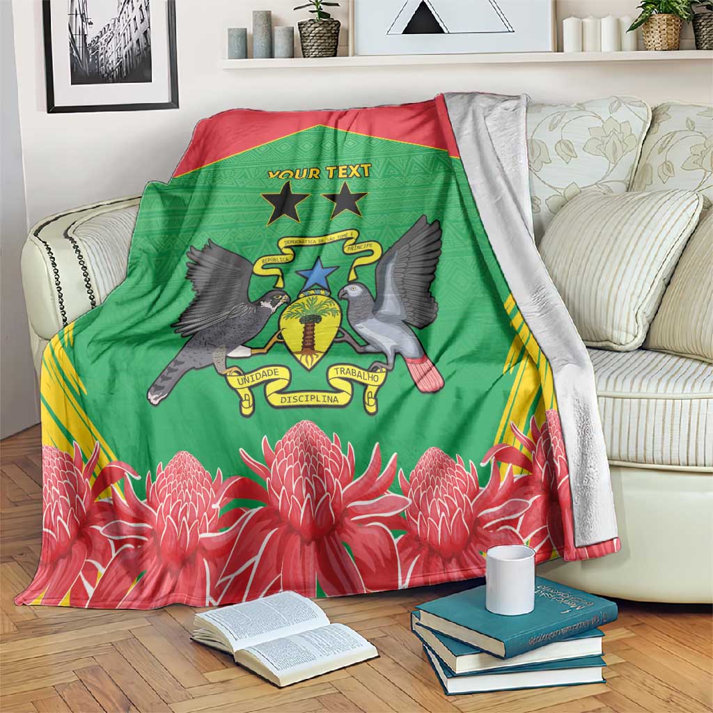 Personalized Afro Sao Tome and Principe Blanket Coat Of Arms - African Pattern LT15