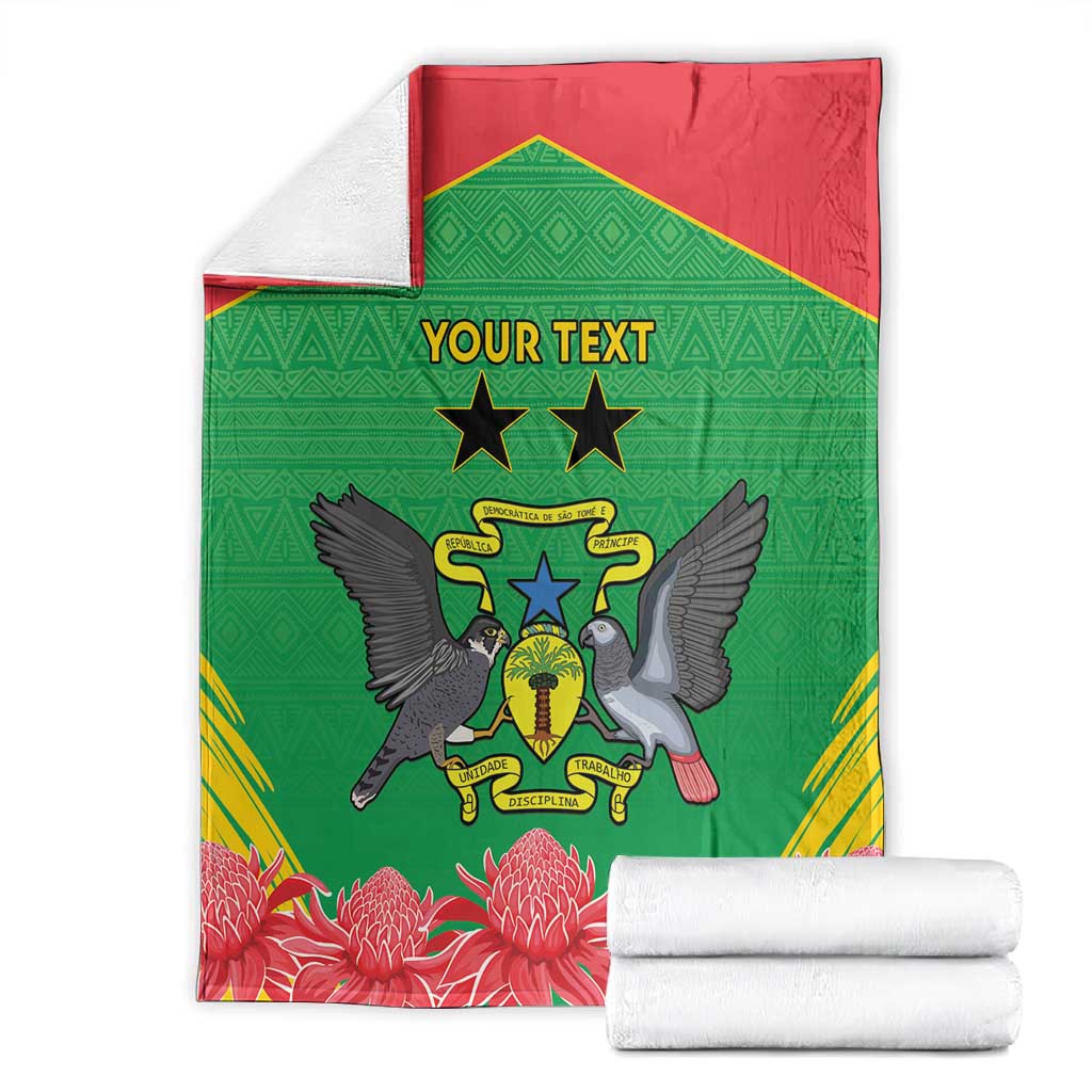 Personalized Afro Sao Tome and Principe Blanket Coat Of Arms - African Pattern LT15