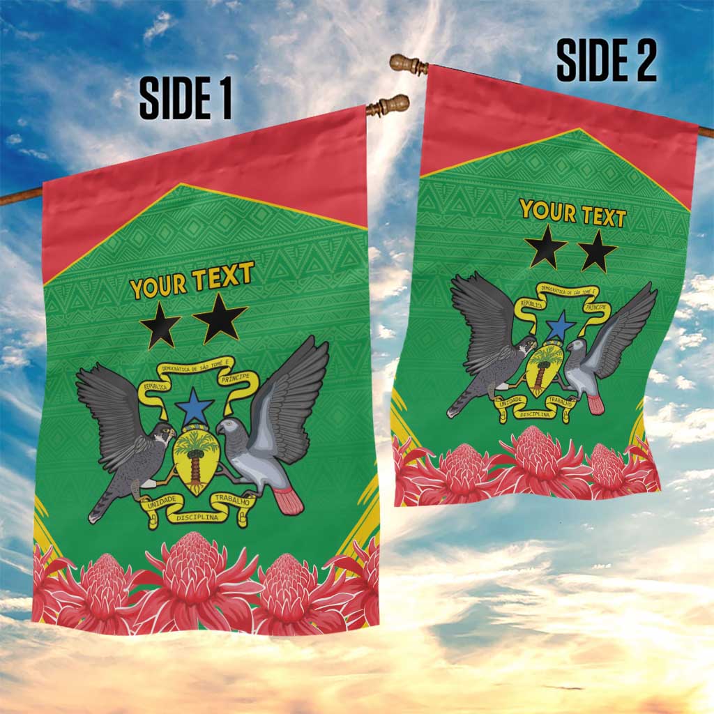 Personalized Afro Sao Tome and Principe Garden Flag Coat Of Arms - African Pattern LT15