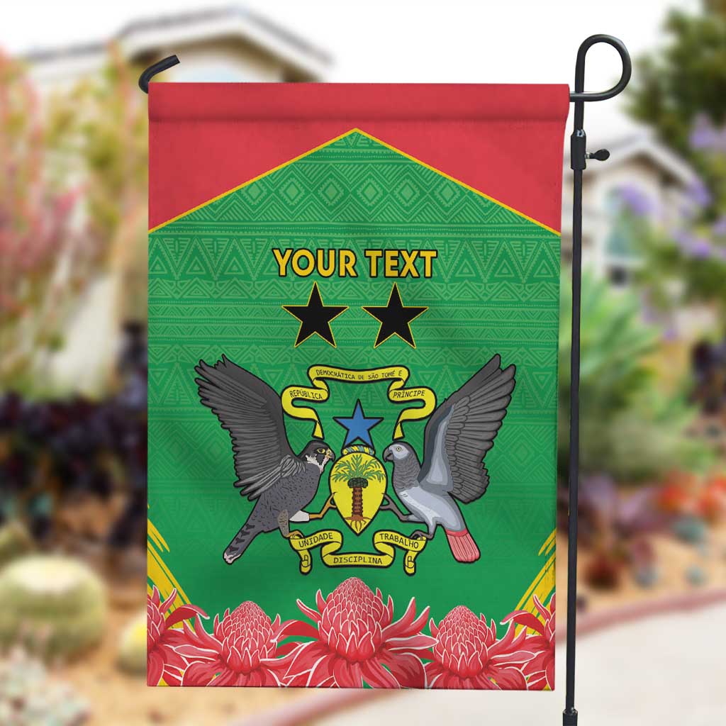 Personalized Afro Sao Tome and Principe Garden Flag Coat Of Arms - African Pattern LT15
