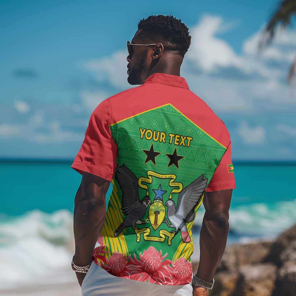 Personalized Afro Sao Tome and Principe Hawaiian Shirt Coat Of Arms - African Pattern LT15