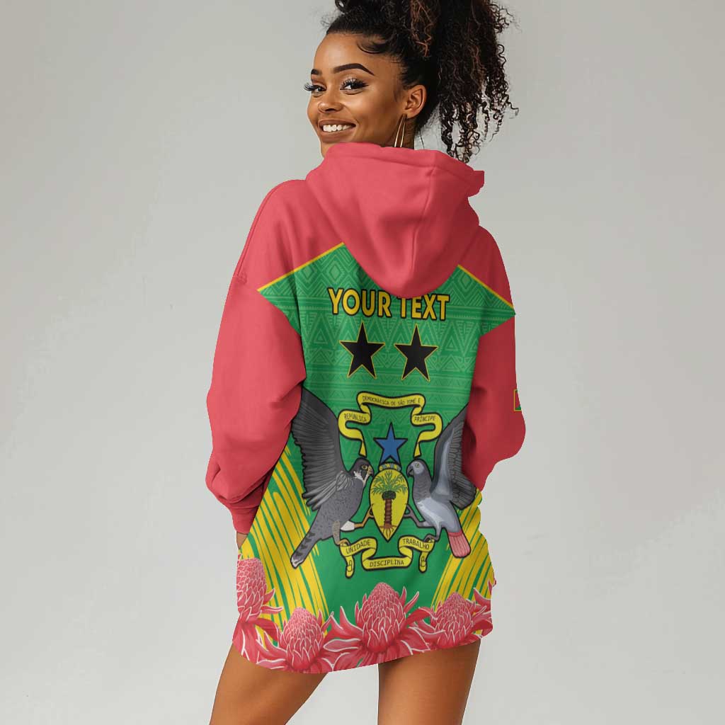 Personalized Afro Sao Tome and Principe Hoodie Dress Coat Of Arms - African Pattern LT15