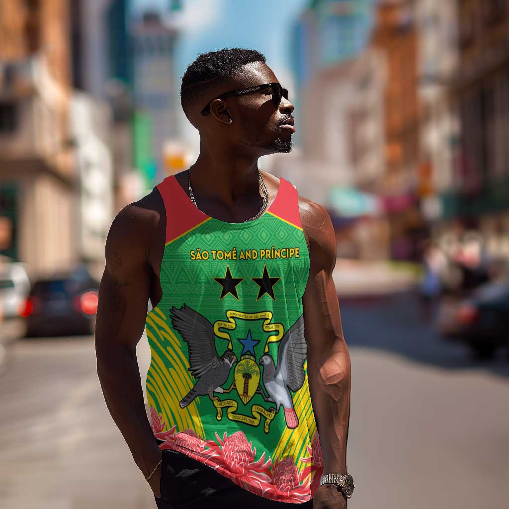 Personalized Afro Sao Tome and Principe Men Tank Top Coat Of Arms - African Pattern LT15