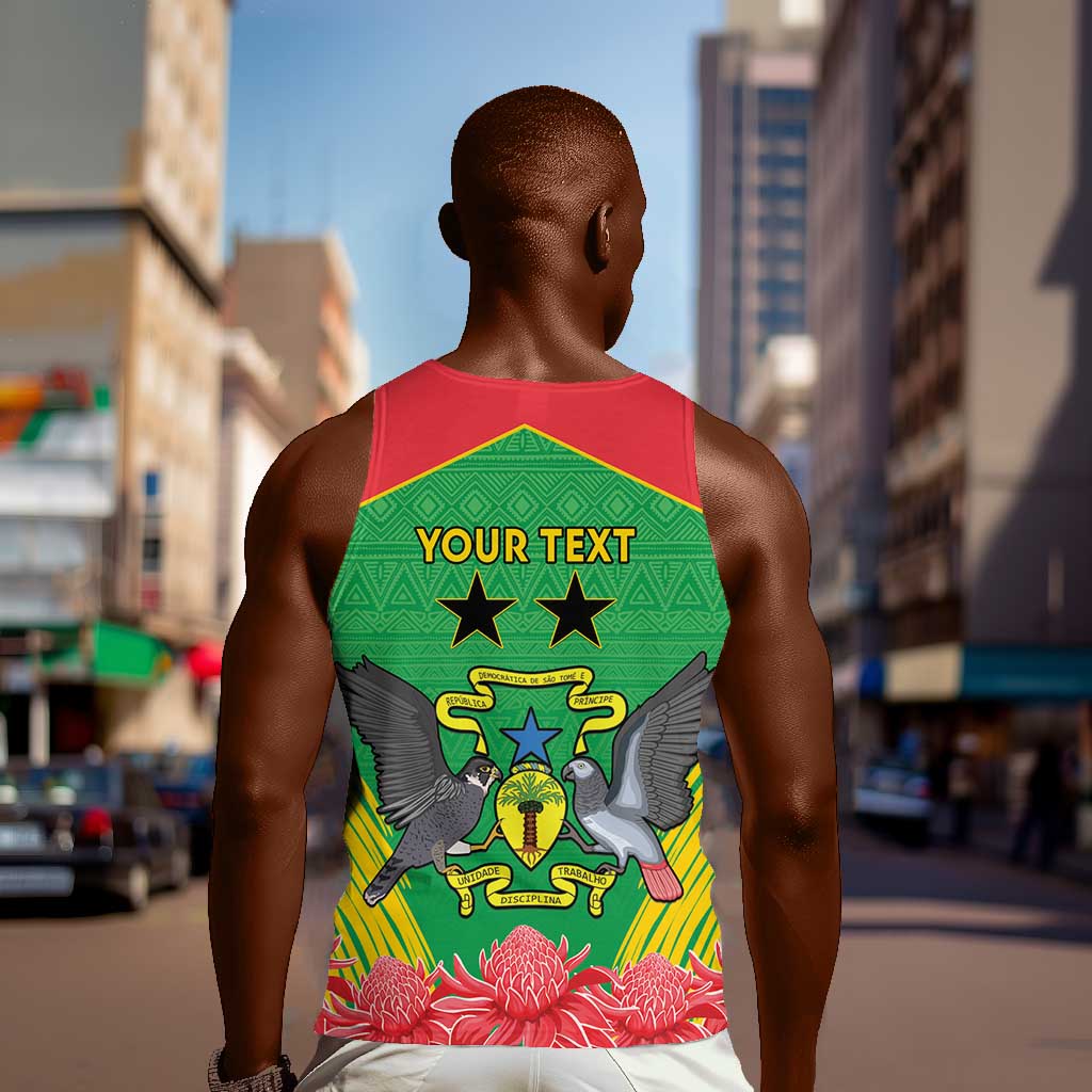 Personalized Afro Sao Tome and Principe Men Tank Top Coat Of Arms - African Pattern LT15