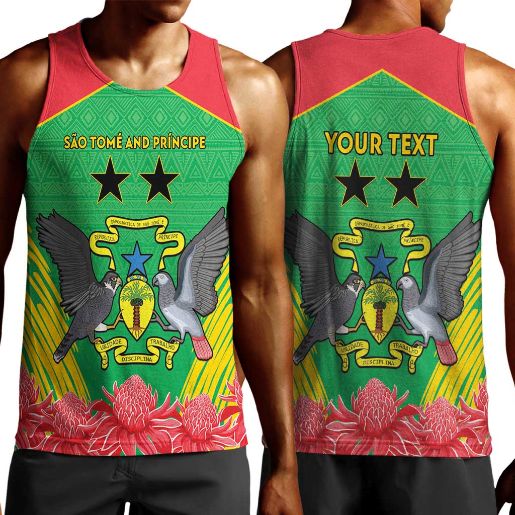 Personalized Afro Sao Tome and Principe Men Tank Top Coat Of Arms - African Pattern LT15
