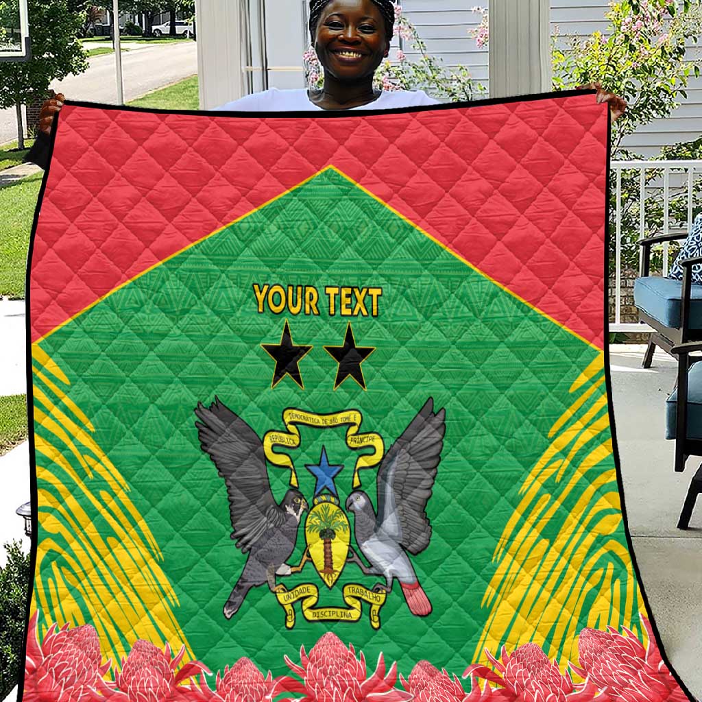 Personalized Afro Sao Tome and Principe Quilt Coat Of Arms - African Pattern LT15