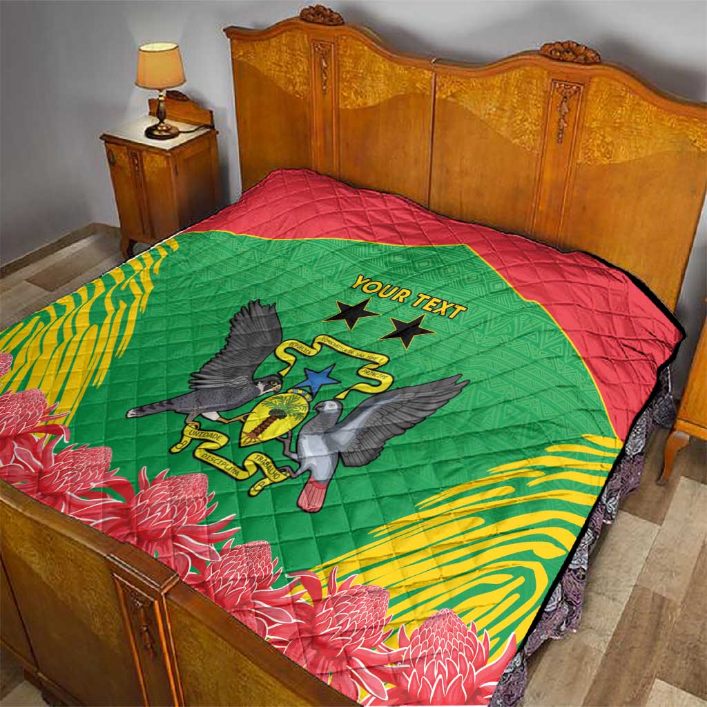 Personalized Afro Sao Tome and Principe Quilt Coat Of Arms - African Pattern LT15