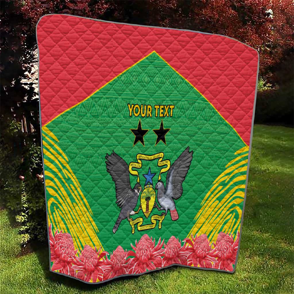 Personalized Afro Sao Tome and Principe Quilt Coat Of Arms - African Pattern LT15