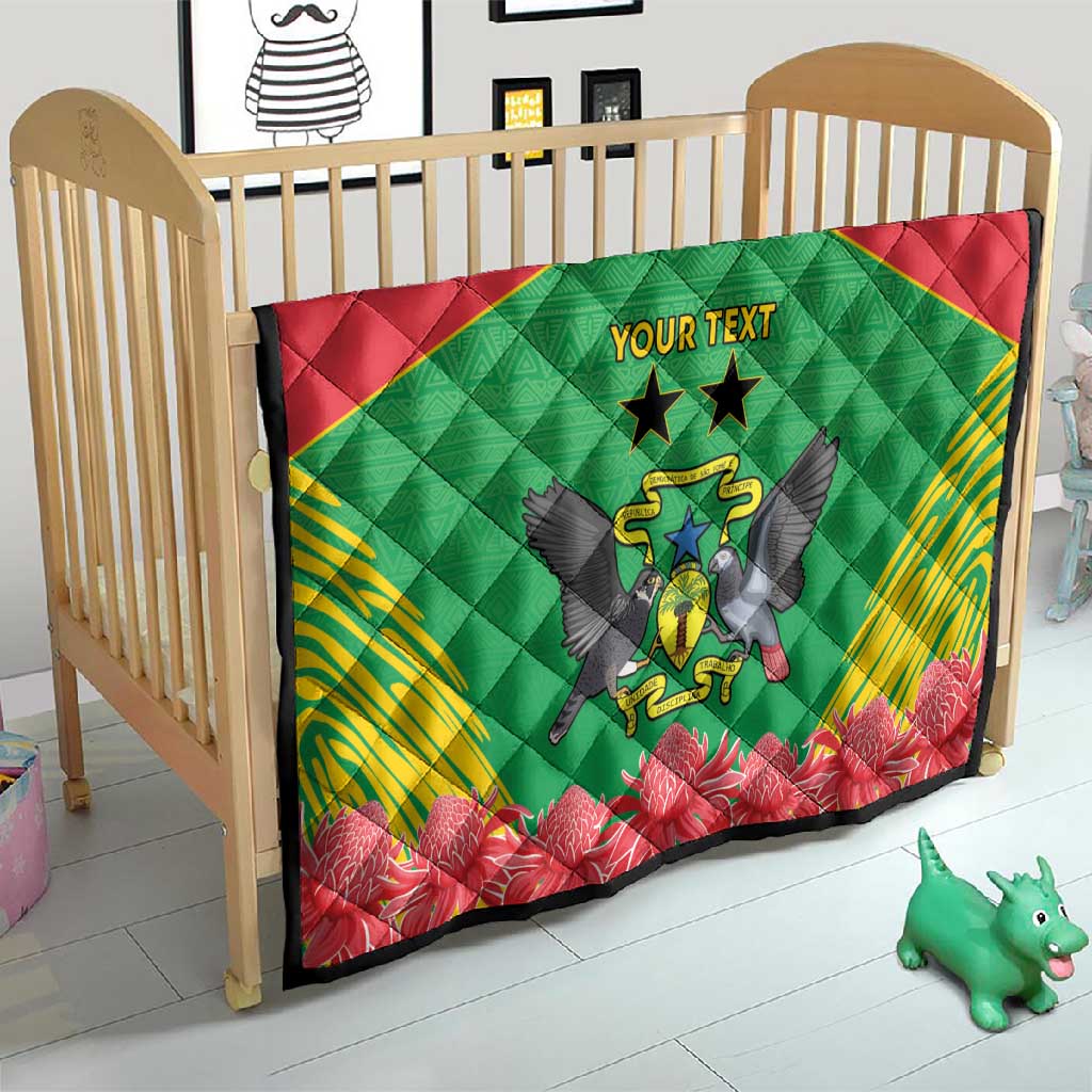 Personalized Afro Sao Tome and Principe Quilt Coat Of Arms - African Pattern LT15
