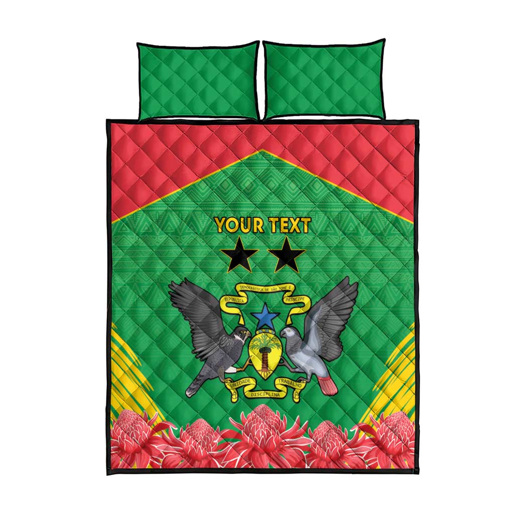 Personalized Afro Sao Tome and Principe Quilt Bed Set Coat Of Arms - African Pattern LT15