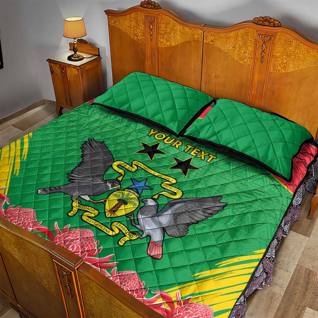 Personalized Afro Sao Tome and Principe Quilt Bed Set Coat Of Arms - African Pattern LT15
