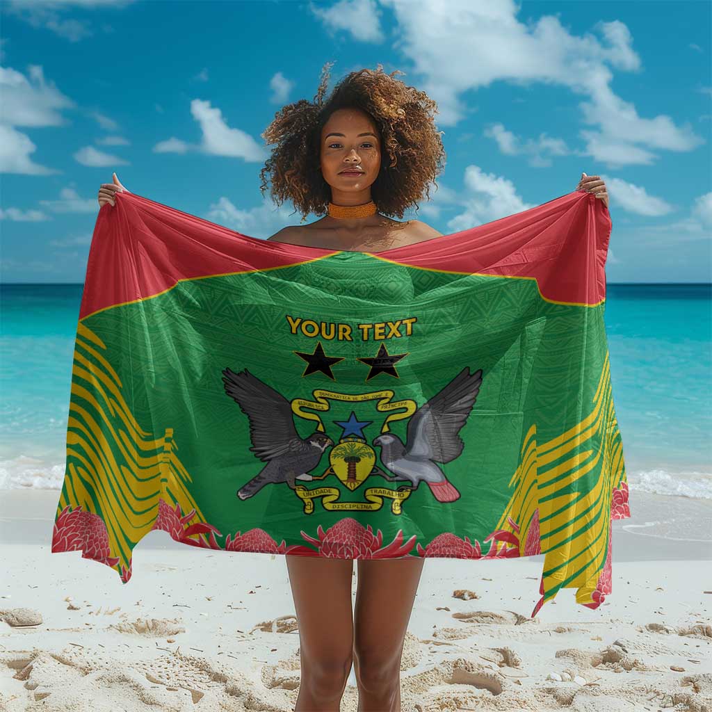 Personalized Afro Sao Tome and Principe Sarong Coat Of Arms - African Pattern LT15