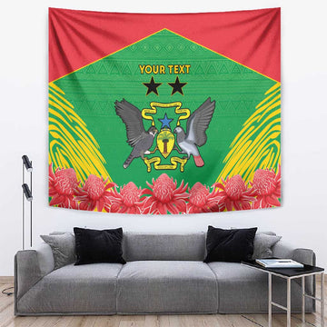 Personalized Afro Sao Tome and Principe Tapestry Coat Of Arms - African Pattern LT15