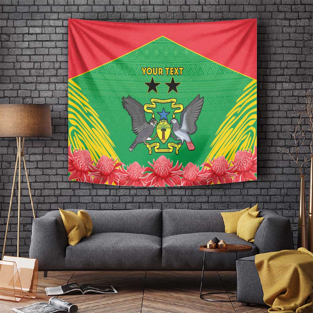 Personalized Afro Sao Tome and Principe Tapestry Coat Of Arms - African Pattern LT15