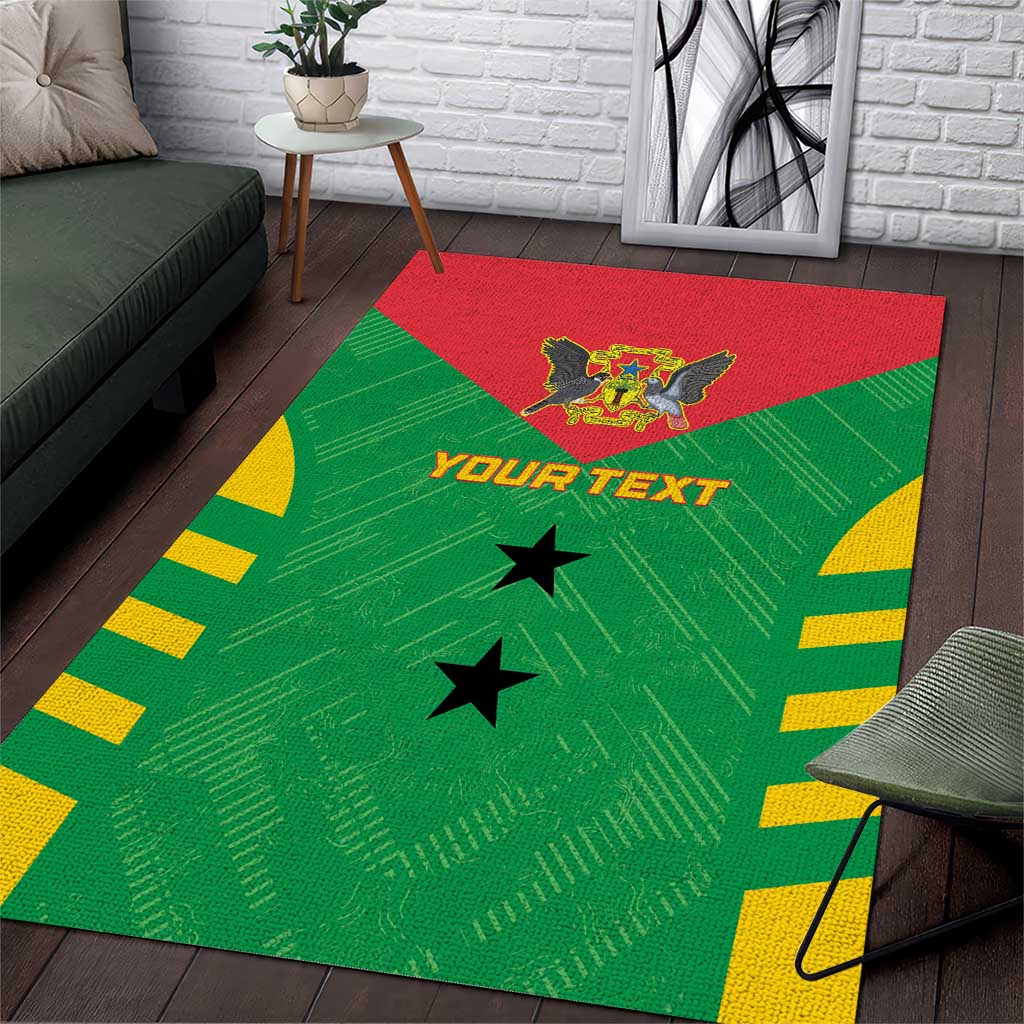Sao Tome and Principe Football Custom Area Rug Sporty Style - Green Color LT15