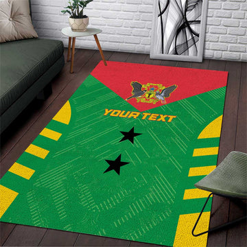 Sao Tome and Principe Football Custom Area Rug Sporty Style - Green Color LT15