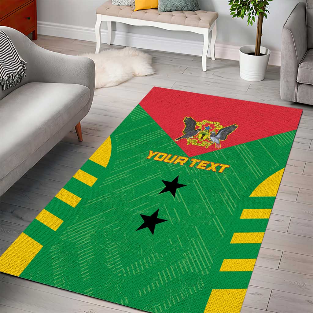 Sao Tome and Principe Football Custom Area Rug Sporty Style - Green Color LT15