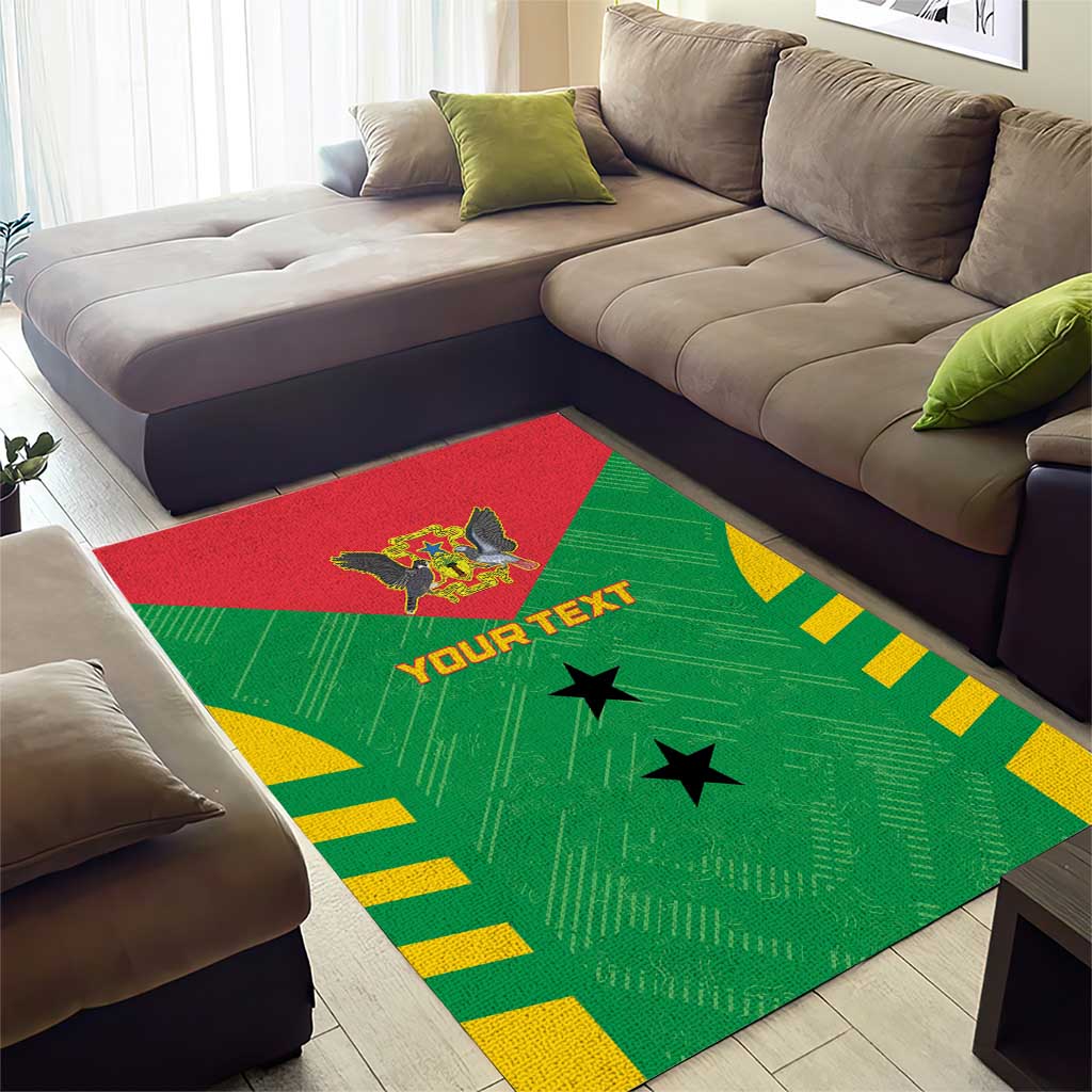 Sao Tome and Principe Football Custom Area Rug Sporty Style - Green Color LT15