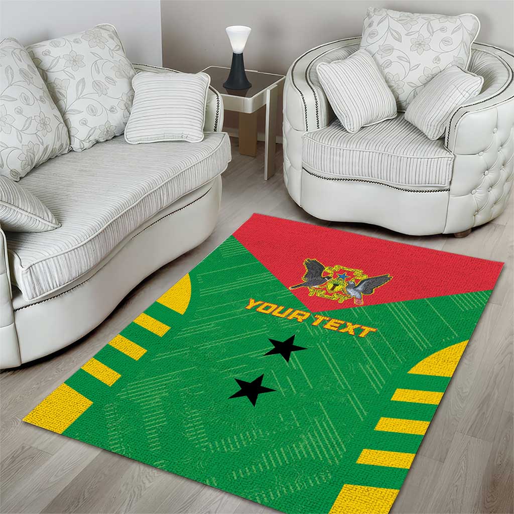 Sao Tome and Principe Football Custom Area Rug Sporty Style - Green Color LT15