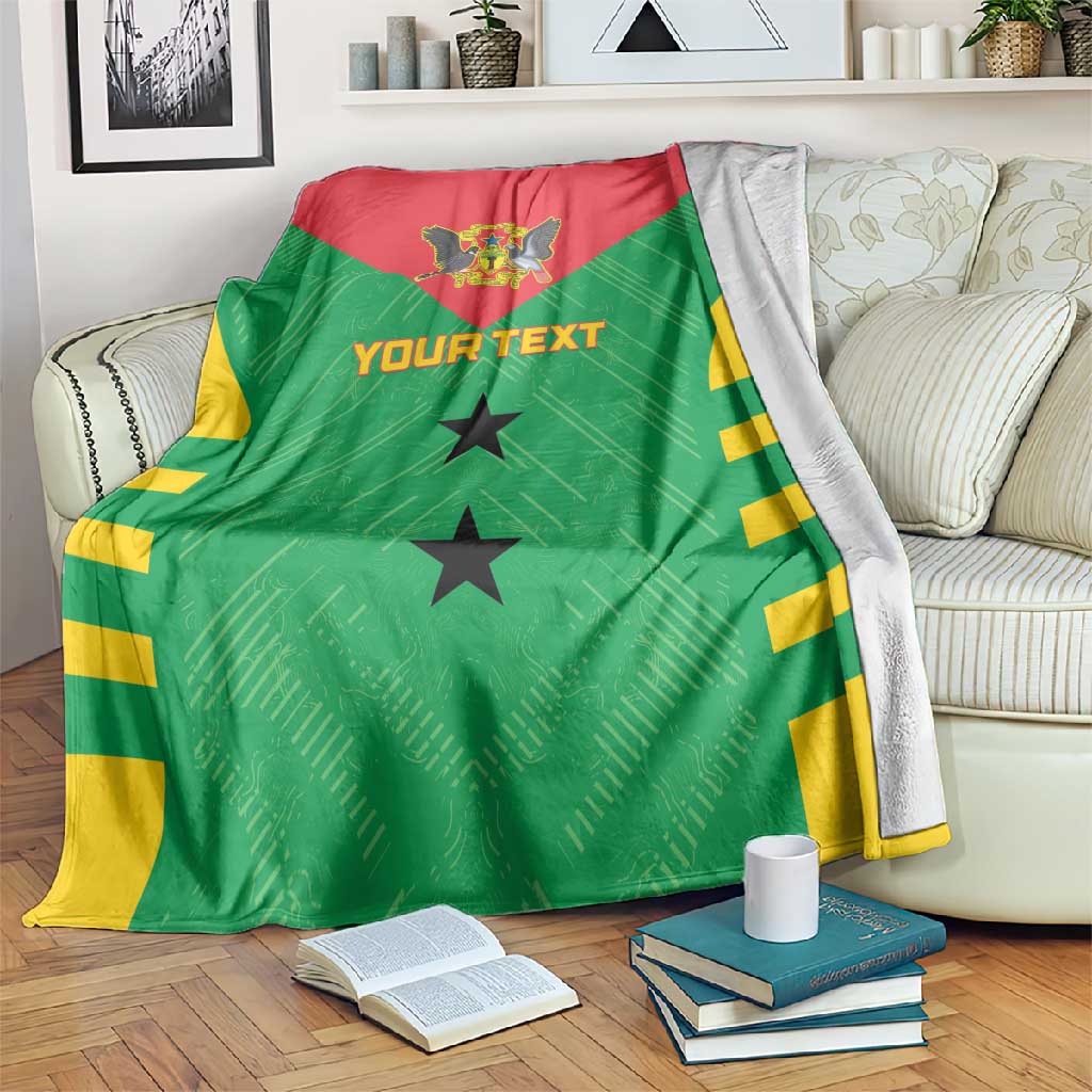 Sao Tome and Principe Football Custom Blanket Sporty Style - Green Color LT15