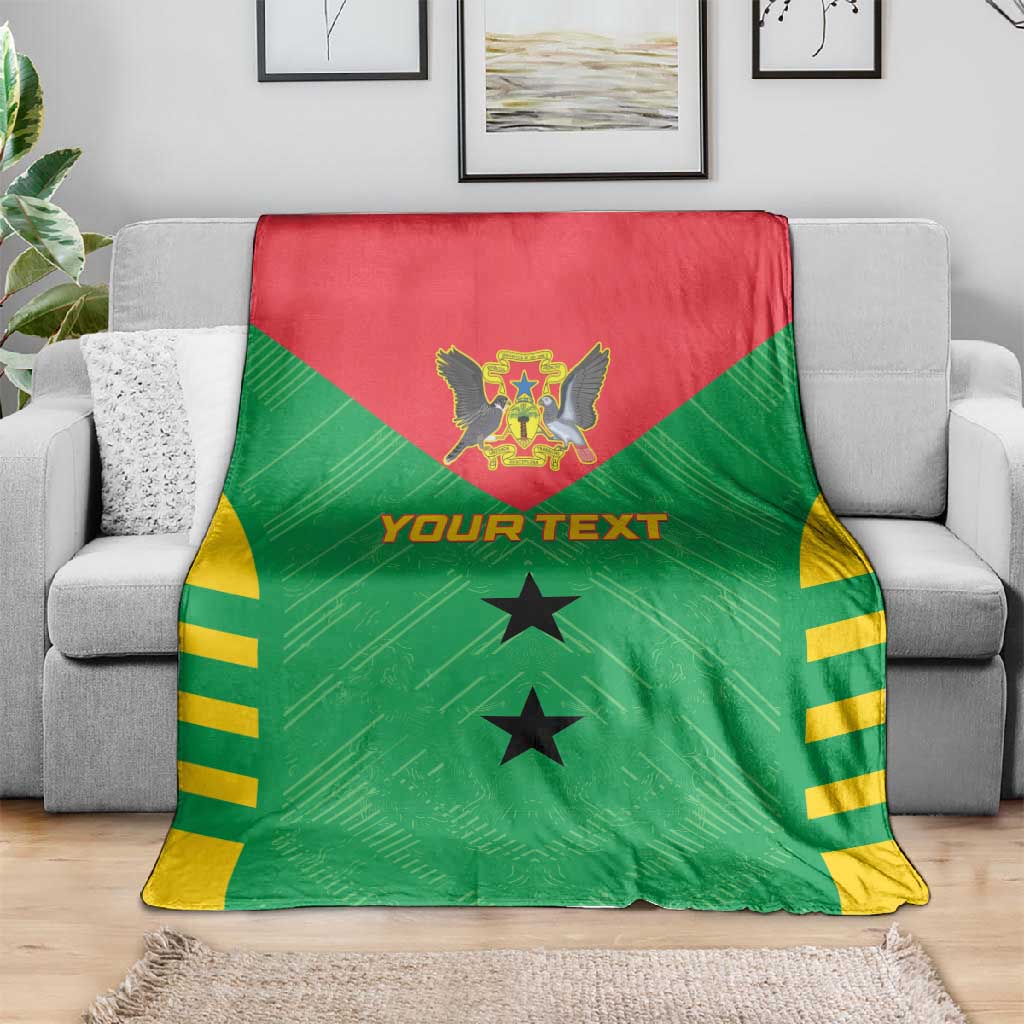 Sao Tome and Principe Football Custom Blanket Sporty Style - Green Color LT15