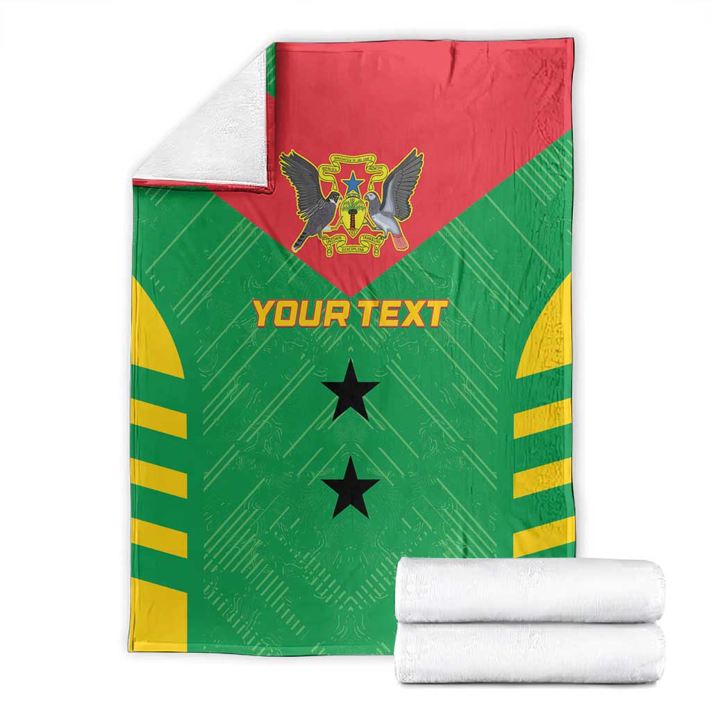 Sao Tome and Principe Football Custom Blanket Sporty Style - Green Color LT15