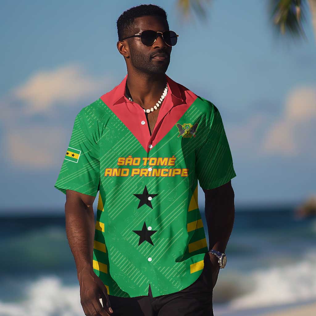 Sao Tome and Principe Football Custom Hawaiian Shirt Sporty Style - Green Color LT15